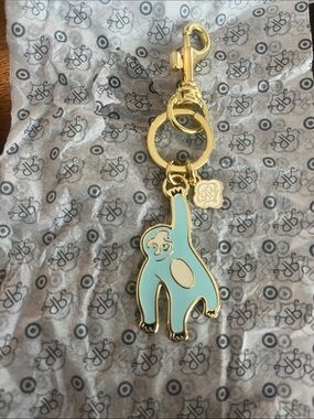 Roller Rabbit Gold-Tone Blue Sloth Keychain